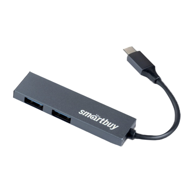 USB-Хаб Smartbuy 460С 2USB+Type-C USB3.0 черный (1/1000)