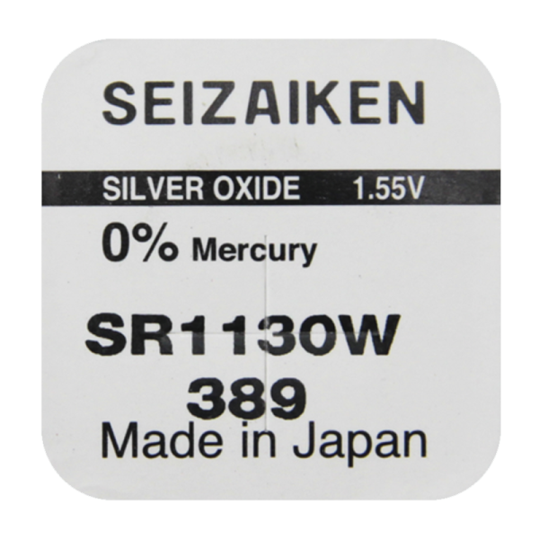 Батарейка SEIZAIKEN 389 (SR1130W) Silver Oxide 1.55V (1/10/100/1000)
