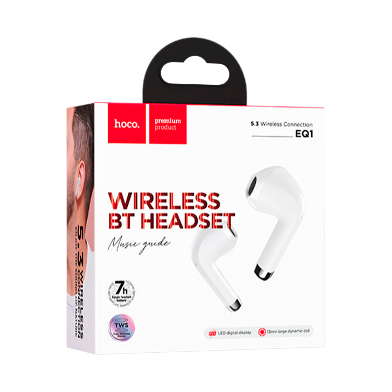 Наушники вставные HOCO EQ1 bluetooth 5.3 с микр. белый