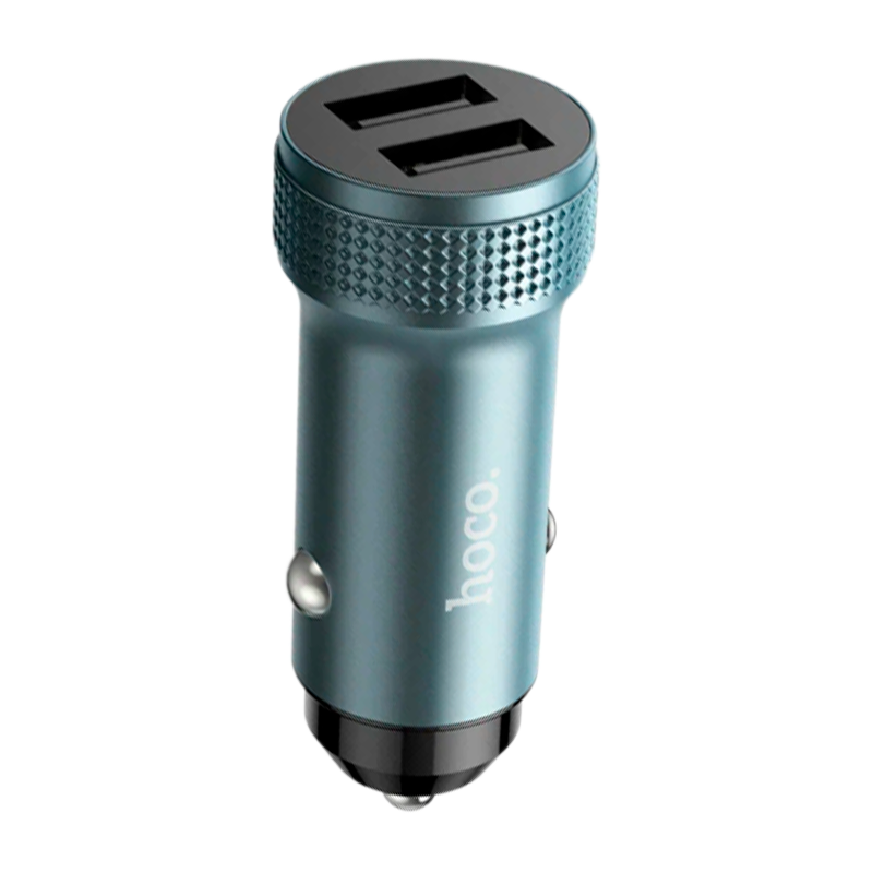 Автомобильное З/У HOCO Z49 2USB 2.4A с кабелем Type-C серый (1/13/130)