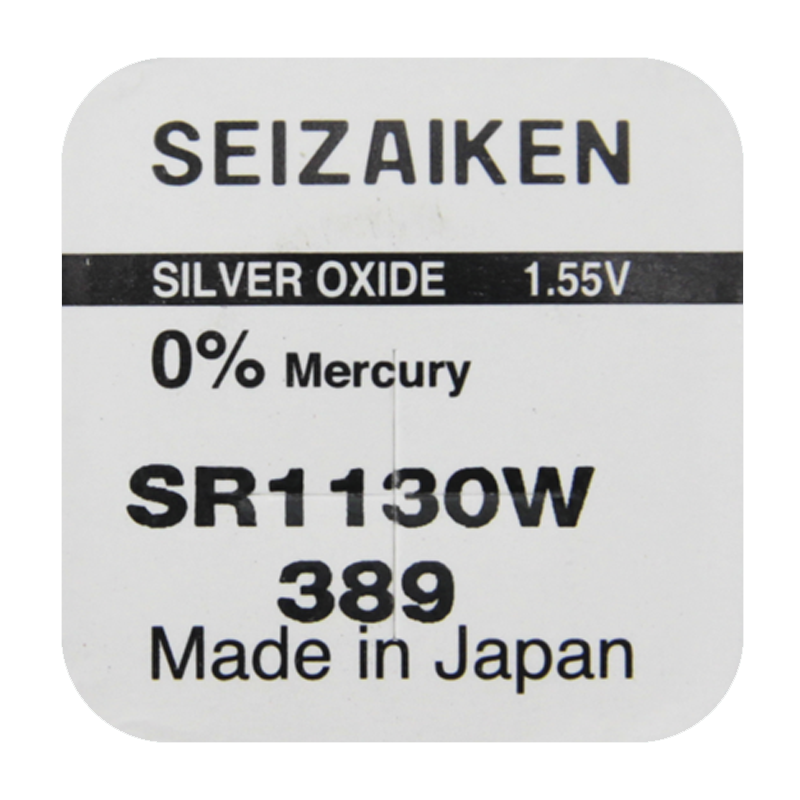 Батарейка SEIZAIKEN 389 (SR1130W) Silver Oxide 1.55V (1/10/100/1000)