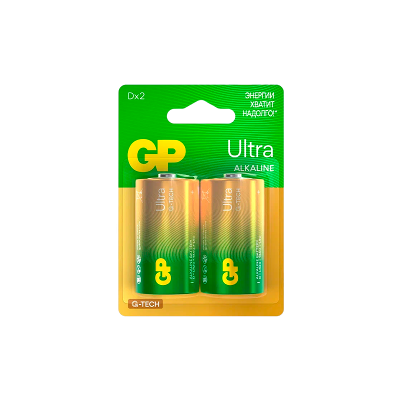 Батарейка GP ULTRA G-Tech LR20 D BL2 Alkaline 1.5V (2/20/160)
