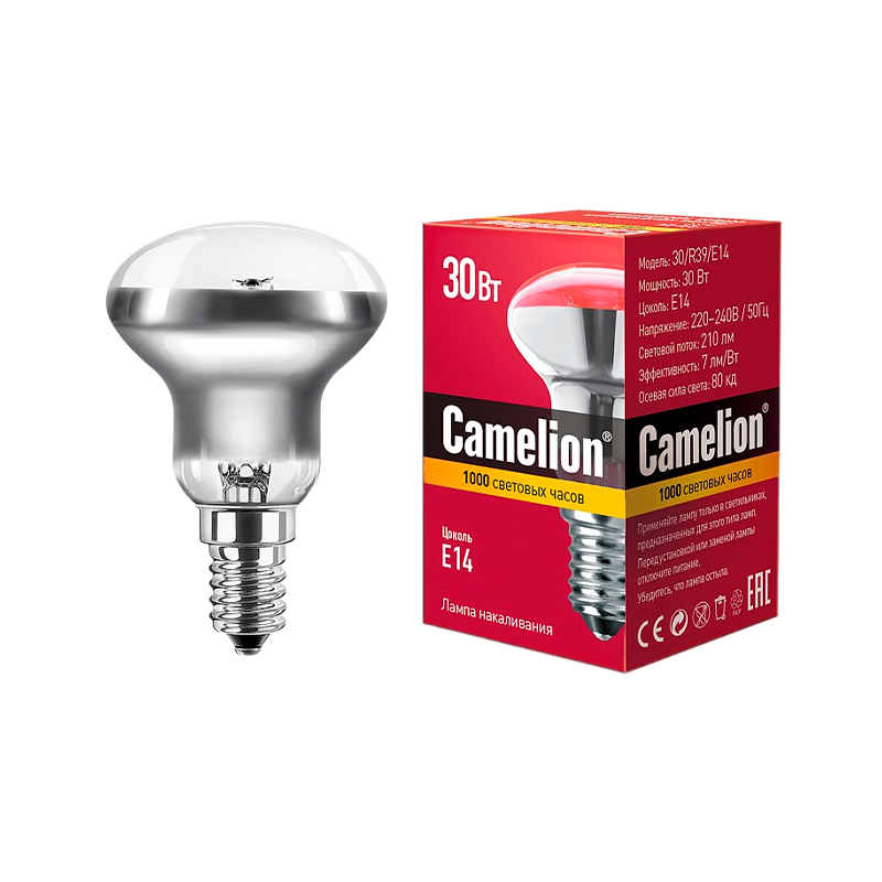 Лампа накаливания Camelion R39 E14 30W 220-240V рефлектор