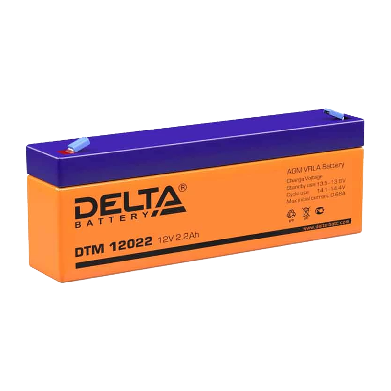 Аккумулятор свинцово-кислотный Delta DTM 12022 12V 2.2Ah