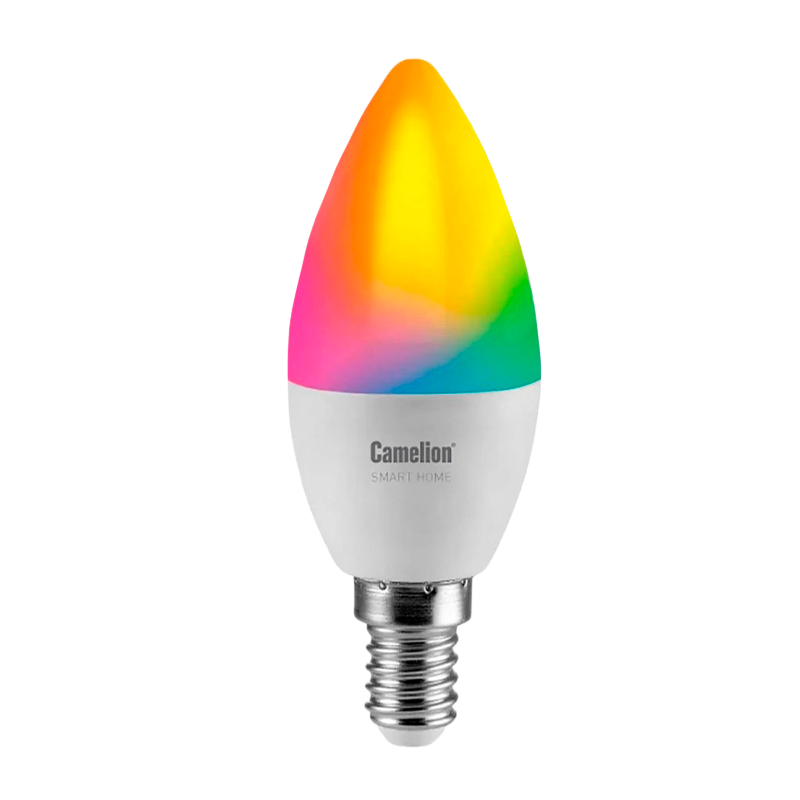 Лампа светодиодная Camelion C35 E14 7W 220V свеча Smart Home RGB+WiFi LSH7 (1/10/100)