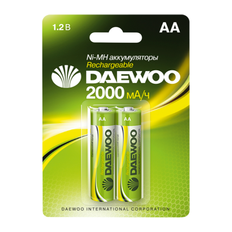 Аккумулятор бытовой Daewoo HR6 AA BL2 NI-MH 2000mAh (2/20/100)