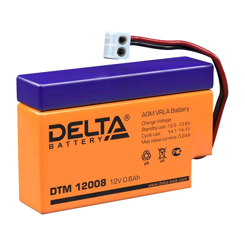 Аккумулятор свинцово-кислотный Delta DTM 12008 12V 0.8Ah