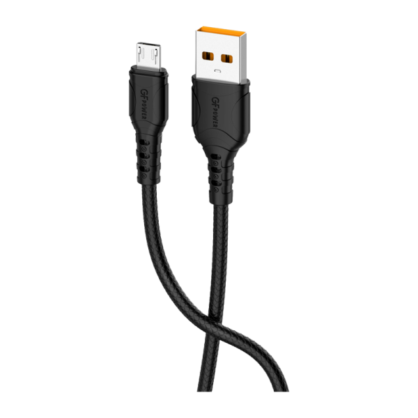 Кабель GFPower 06M USB (m)-microUSB (m) 1.0м 2.4A ПВХ черный (1/200/800)