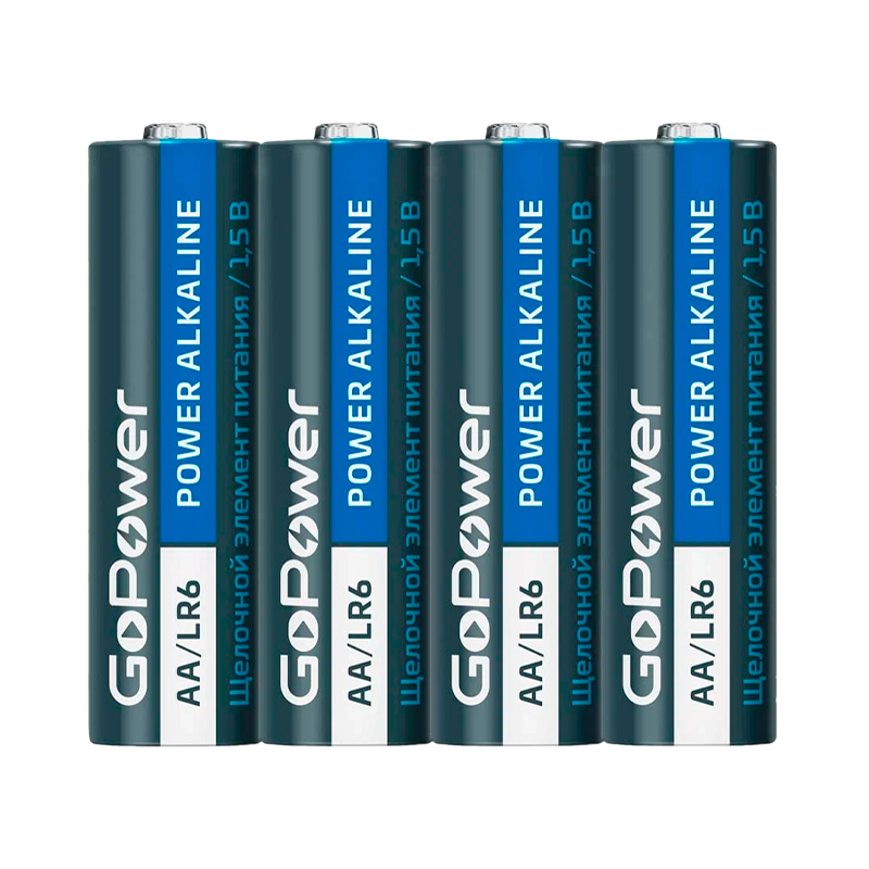 Батарейка GoPower LR6 AA BOX20 Shrink 4 Alkaline 1.5V (4/20/640)