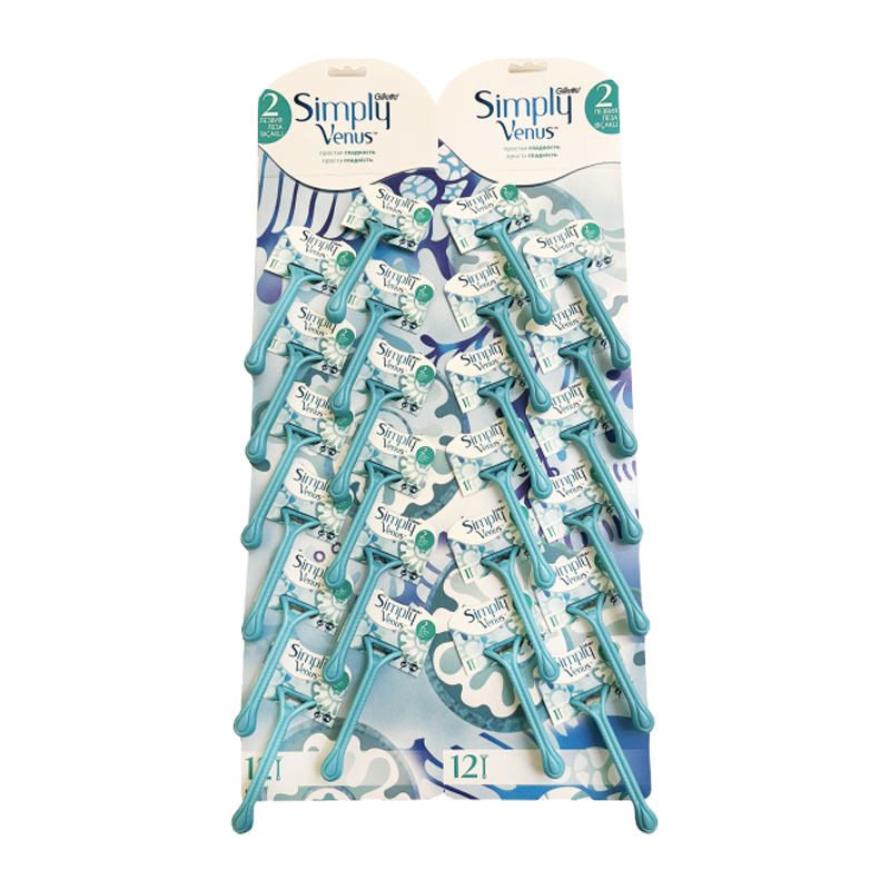 Бритва Gillette VENUS Simply 2 (Satin Care) 2 лезвия Shrink 24 на карте 12шт. (24/288)