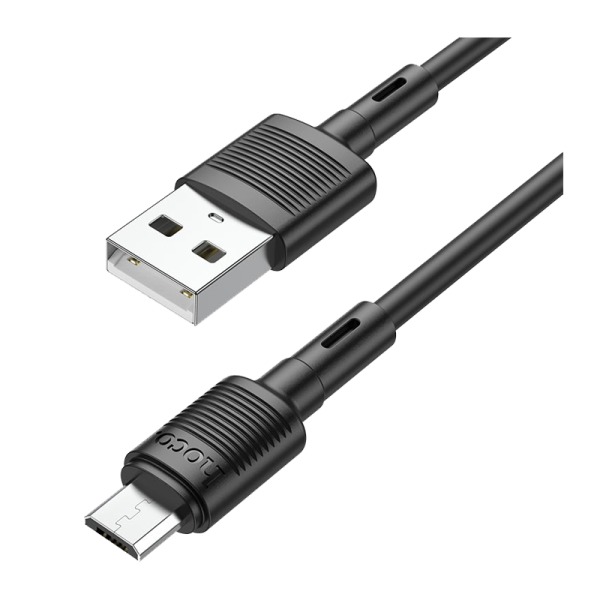 Кабель HOCO X83 USB (m)-microUSB (m) 1.0м 2.4A ПВХ черный (1/33/330)