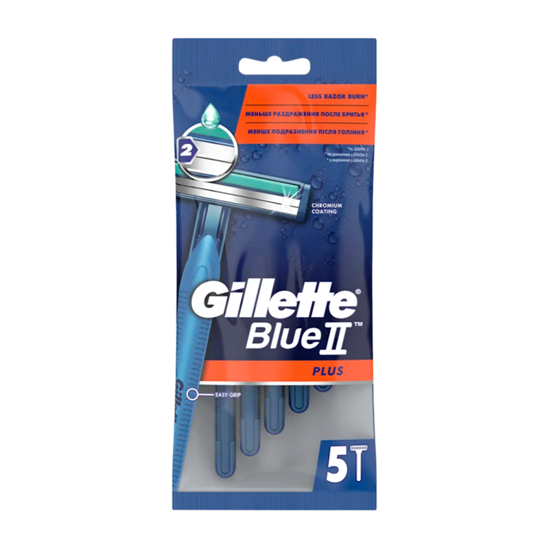 Бритва Gillette Blue II Plus 2 лезвия пластиковая ручка ENG 5шт. (1/24)