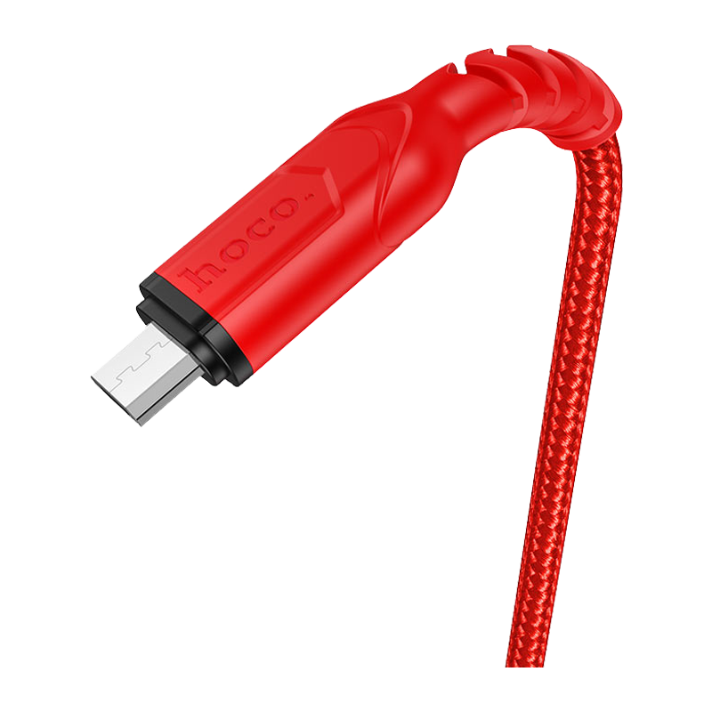 Кабель HOCO X59 USB (m)-microUSB (m) 1.0м 2.4A нейлон красный (1/30/300)