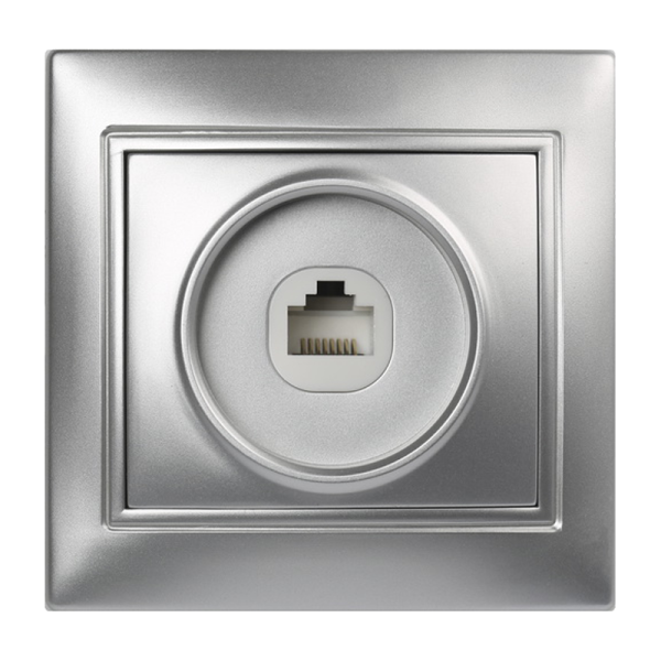 Розетка Smartbuy компьютерная RJ-45 1-местная серебро "Венера"