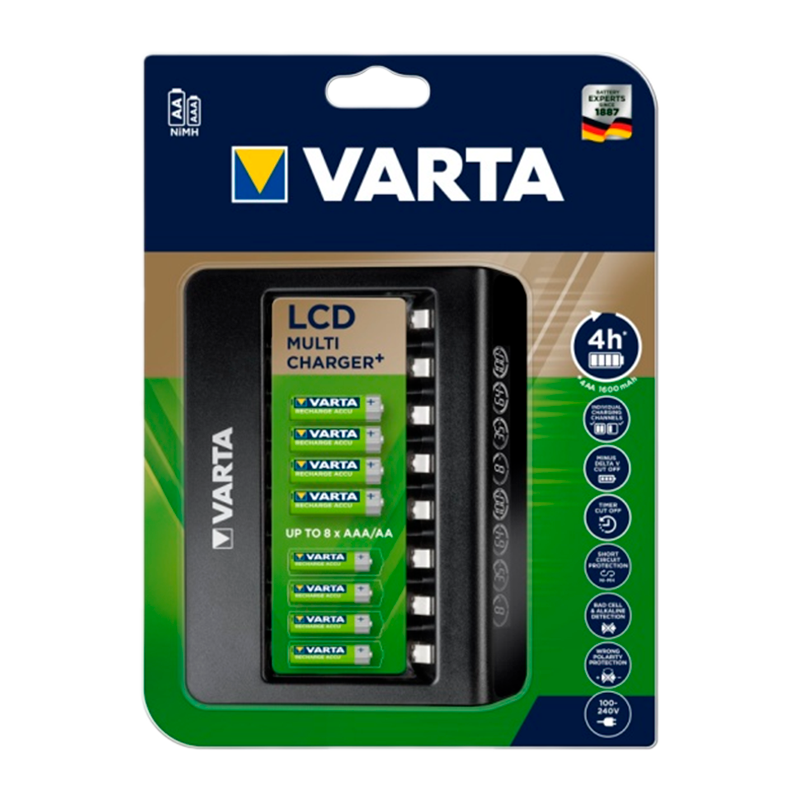 З/У для аккумуляторов Varta LCD Multi Charger+ AA/AAA 8 слотов