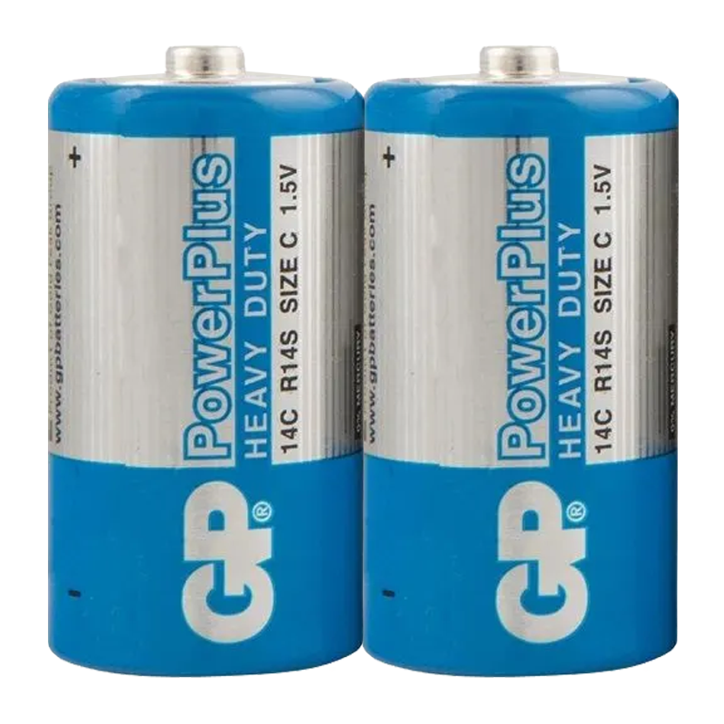 Батарейка GP PowerPlus R14 C Shrink 2 Heavy Duty 1.5V (2/24/480)
