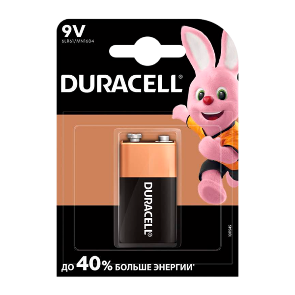 Батарейка Duracell Basic Крона 6LR61 BL1 Alkaline 9V (1/10/6160)