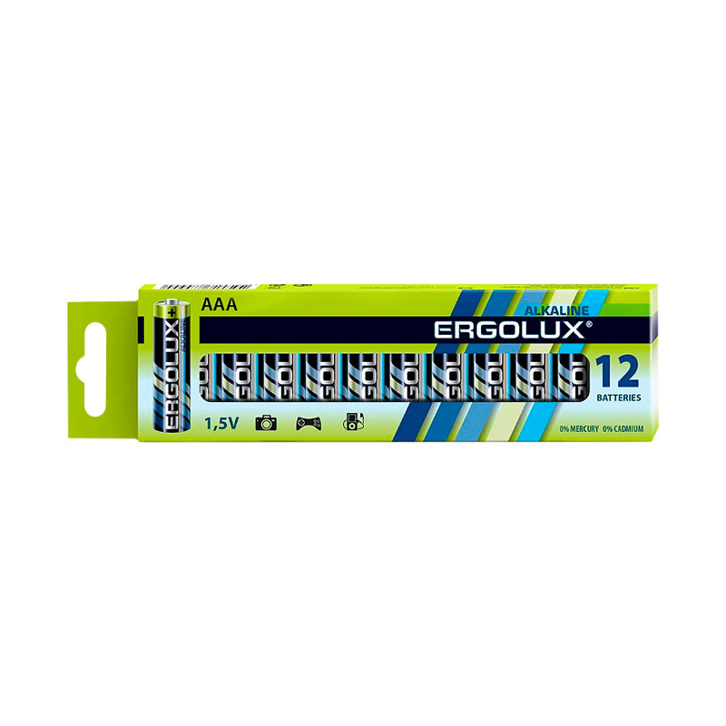 Батарейка Ergolux LR03 AAA BL12 Alkaline 1.5V (12/960)