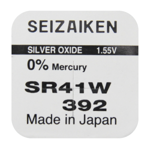 Батарейка SEIZAIKEN 392 (SR41W) Silver Oxide 1.55V (1/10/100/1000)