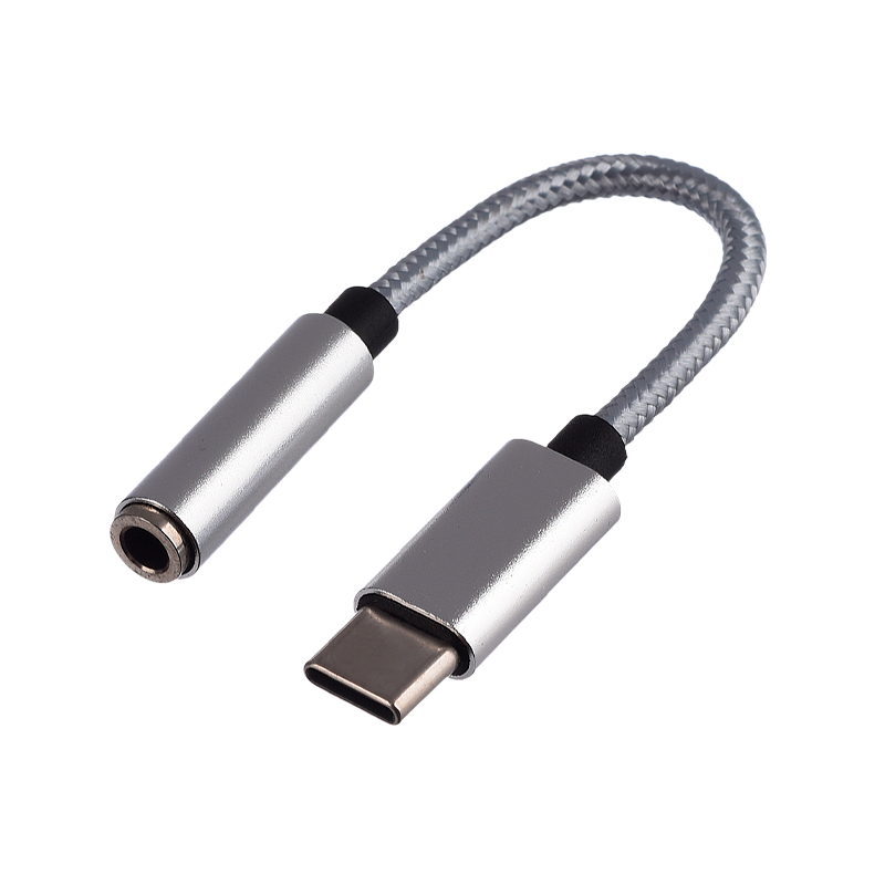 Переходник AUX GoPower Jack 3.5mm (f)-Type-C (m) 0.1м ПВХ с ЦАП Premium Zip-Lock c подвесом белый