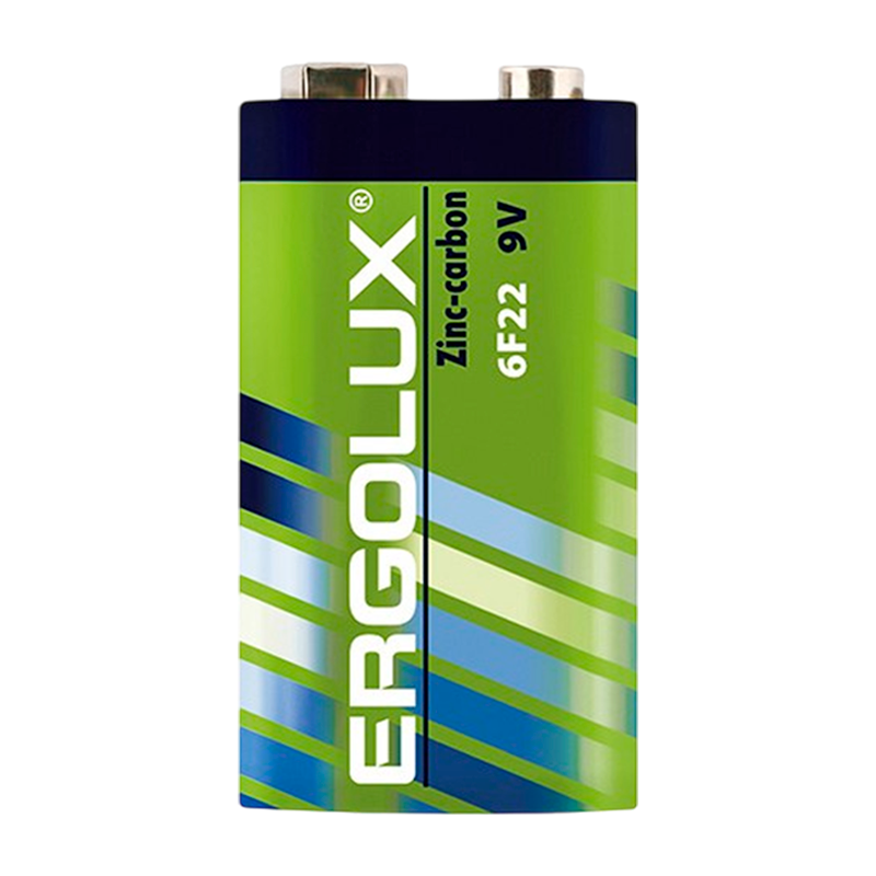 Батарейка Ergolux Крона 6F22 Shrink 1 Heavy Duty 9V (1/12/480)