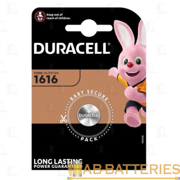 Батарейка Duracell CR1616 BL1 Lithium 3V (1/10/100)