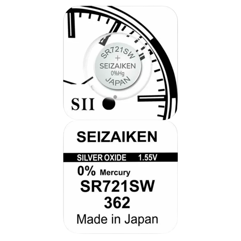 Батарейка SEIZAIKEN 362 (SR721SW) Silver Oxide 1.55V (1/10/100/1000)