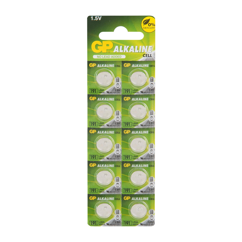 Батарейка GP G8/LR1120/LR55/391A/191 BL10 Alkaline 1.5V отрывные (10/250/5000) R