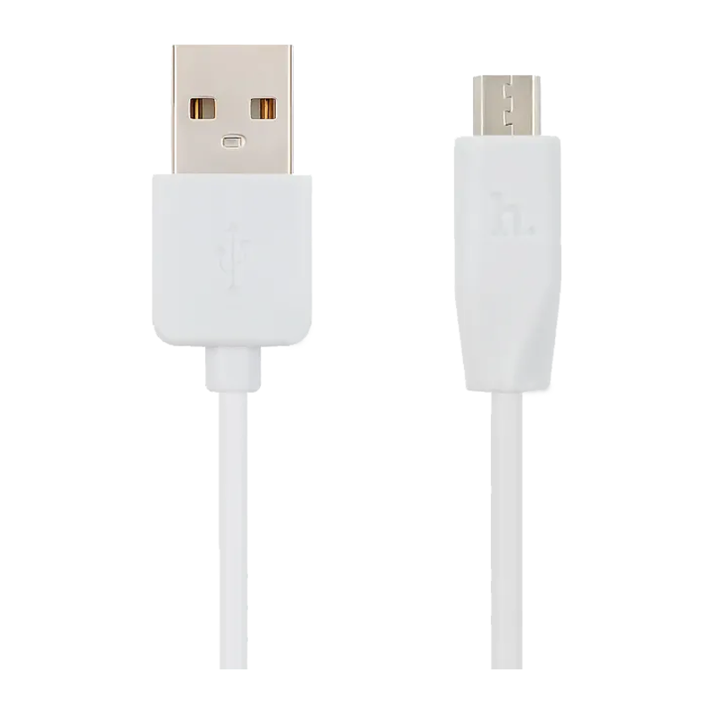 Кабель HOCO X1 USB (m)-microUSB (m) 1.0м 2.4A ПВХ белый (1/30/300)