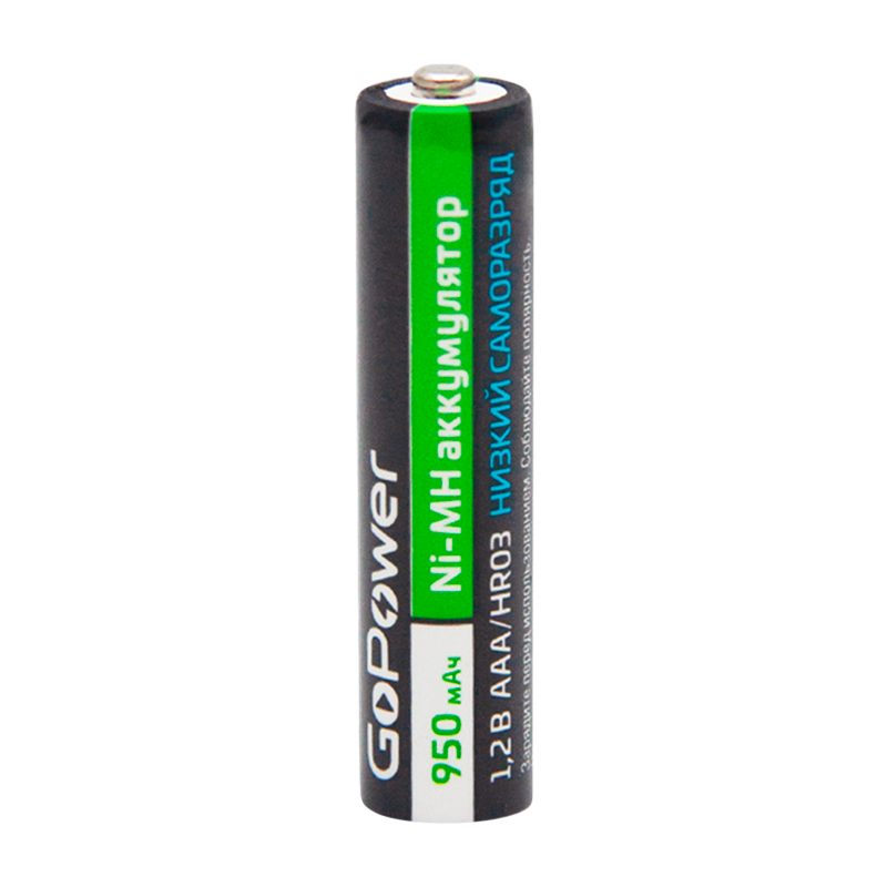 Аккумулятор предзаряженный RTU GoPower HR03 AAA BL2 NI-MH 950mAh (2/20/320)