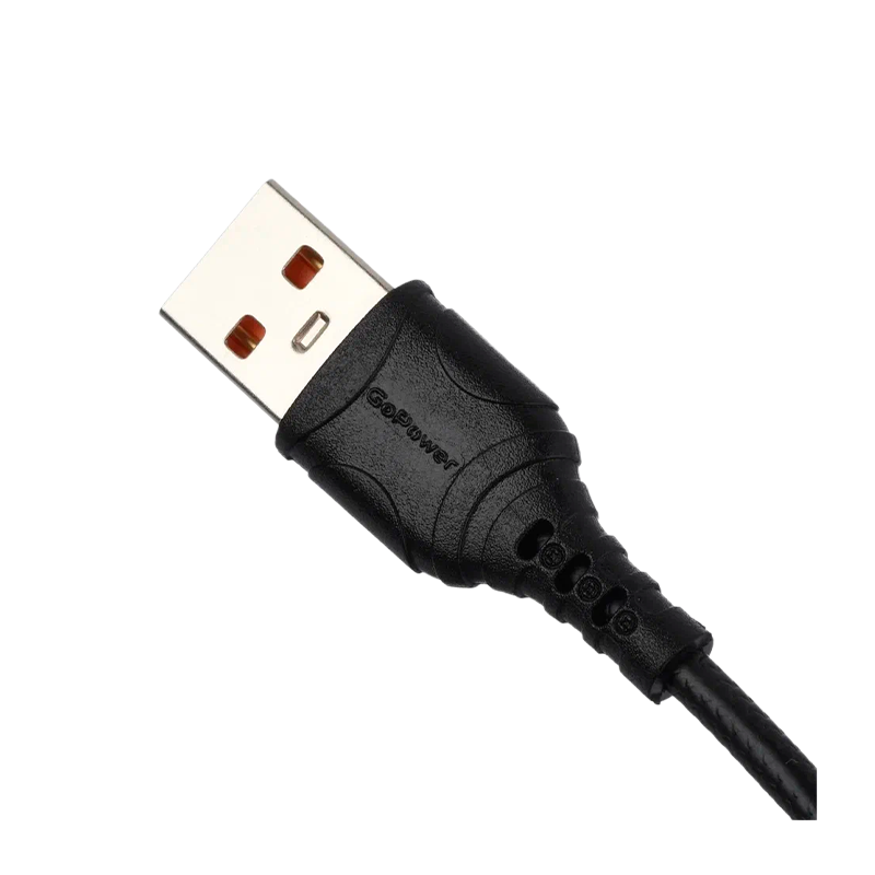*Кабель GoPower GP06L USB (m)-Lightning (m) 1.0м 2.4A ПВХ черный (1/200/800) 