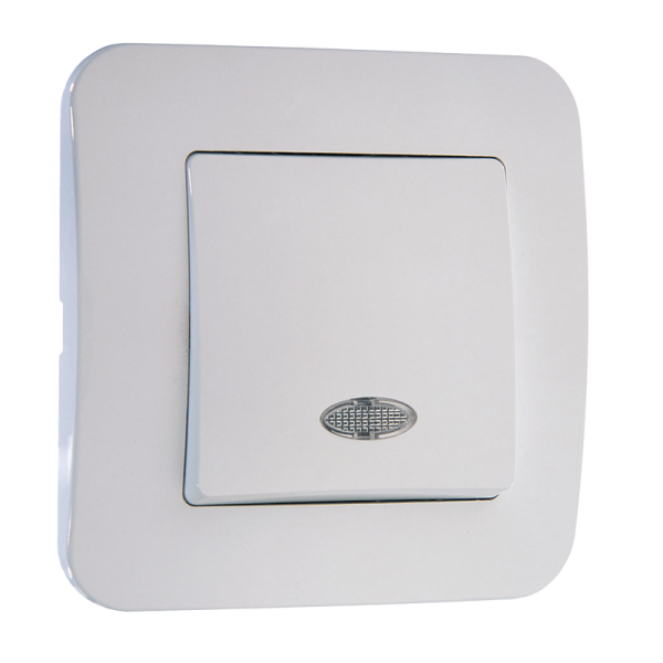 Выключатель Makel Light Lillium Natural 1-клав.10A пластик белый 55021 (1/12)