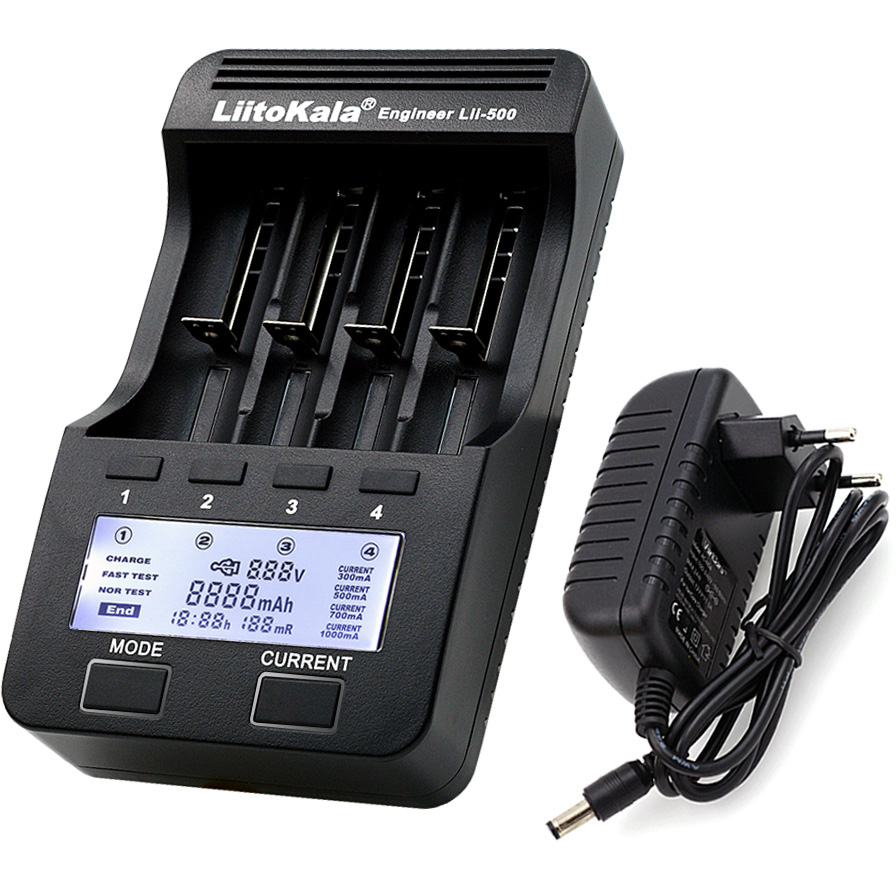 З/У для аккумуляторов LiitoKala Lii-500 AA/AAA/C Ni-MH/Ni-Cd/Li-ion/LiFePO4 4 слота