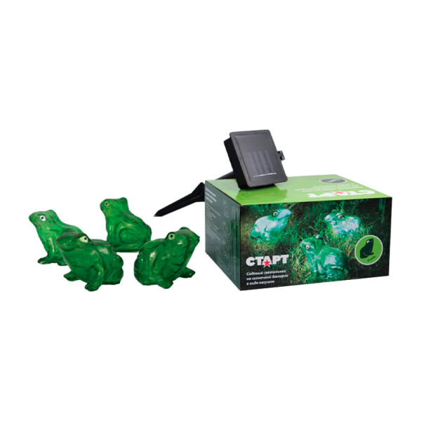 Фонарь садовый Старт Лягушки 4LED от солнечной батареи IP20