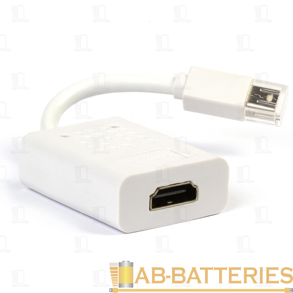 Переходник Smartbuy A132 miniDisplayPort (m)-HDMI (f) силикон белый (1/500)
