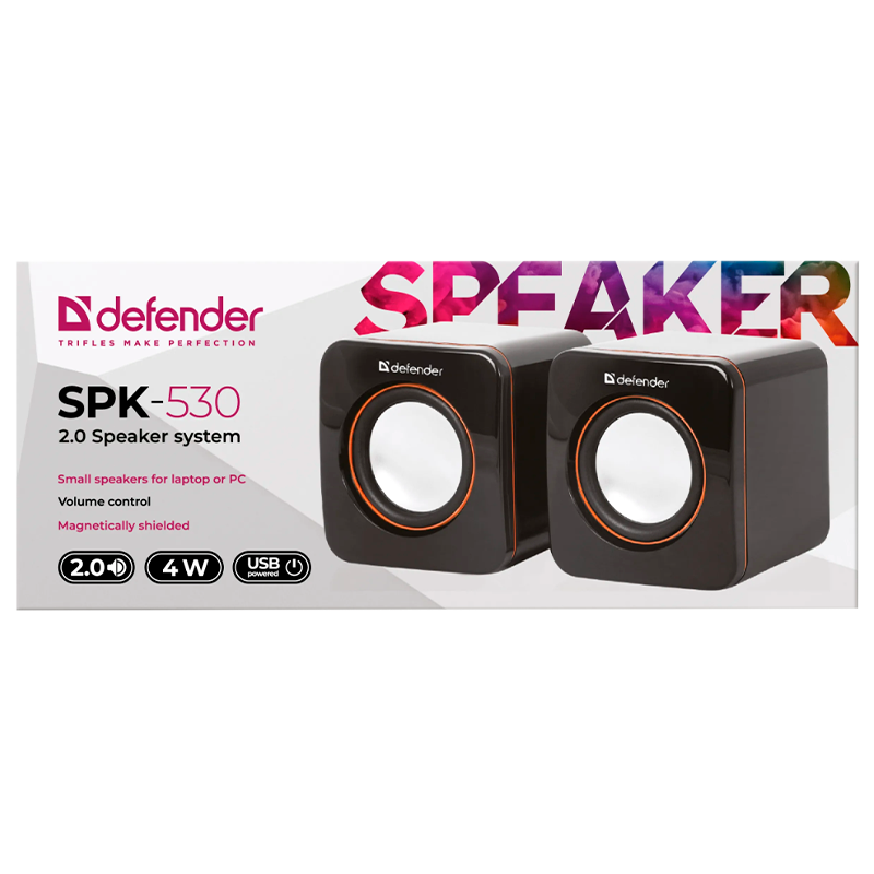 Колонки 2.0 Defender SPK-530 4W USB черный (1/20)