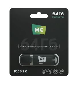 Флеш-накопитель MORE CHOICE МФБ64 2.0 64GB USB2.0 пластик черный