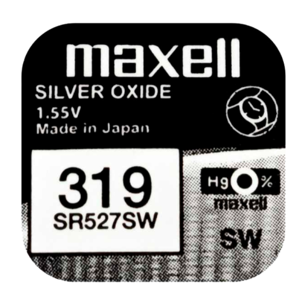 Батарейка Maxell 319 (SR527SW) BL1 Silver Oxide 1.55V 0%Hg (1/10/100)