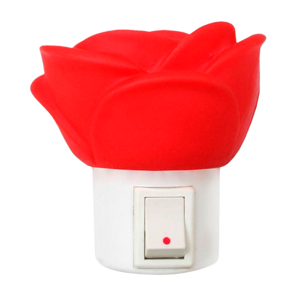 Ночник Camelion NL-172 "Роза" 5LED 1W 220V в розетку красный (1/24/96)