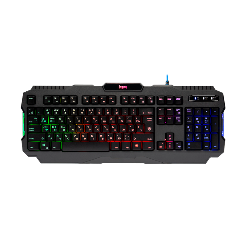 Клавиатура проводная Defender GK-010DL Legion игровая USB черный (1/20)