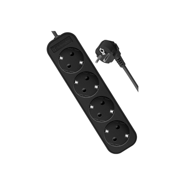 Удлинитель Defender M430 4р.С/З 10A 3.0м черный (1/45)