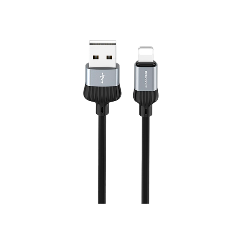 Кабель Borofone BX28 USB (m)-Lightning (m) 1.0м 2.4A ПВХ серый (1/360)