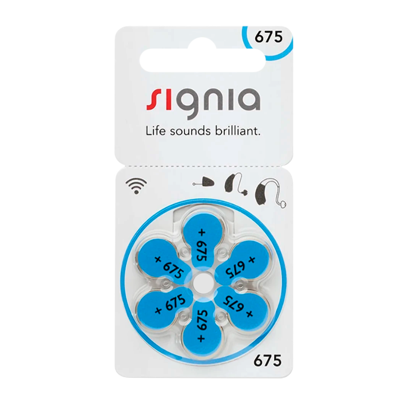 Батарейка Siemens Signia ZA675 BL6 Zinc Air 1.45V (6/60/300)