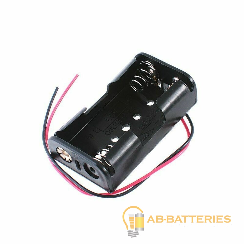Отсек для элементов питания ROBITON Bh2xAA с двумя проводами PK1 (1/100/1000)