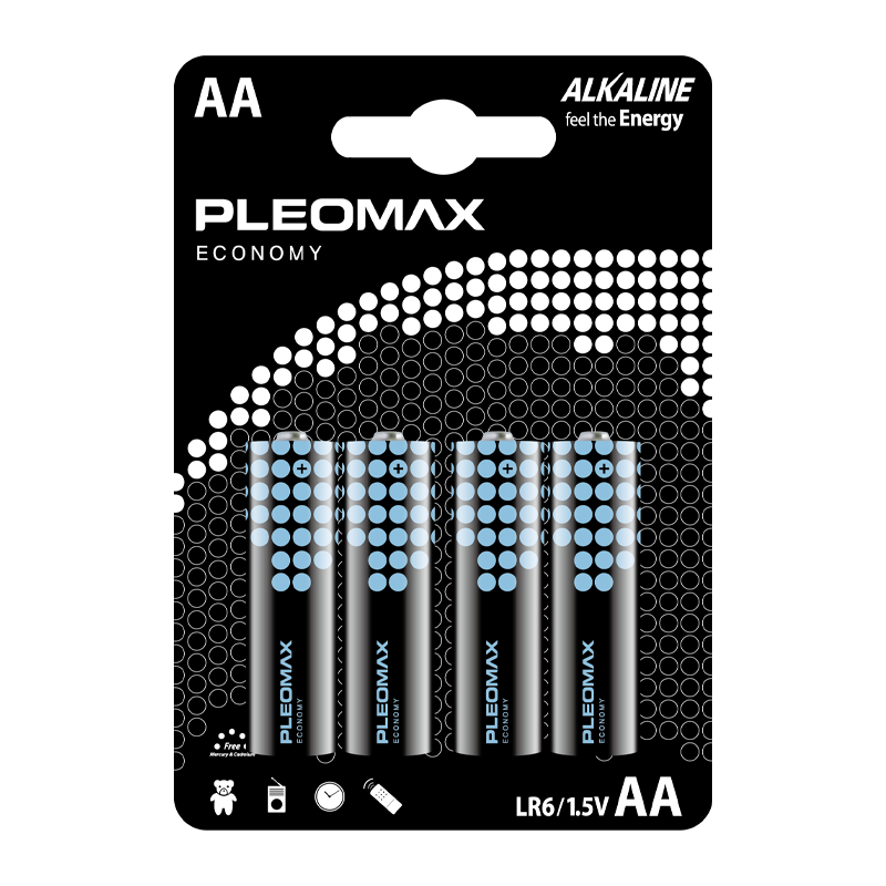 Батарейка Pleomax ECONOMY LR6 AA BL4 Alkaline 1.5V (4/40/400/19200)