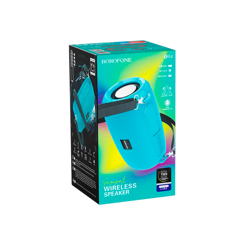 Портативная колонка Borofone BR4 bluetooth 5.0 microSD бирюзовый (1/50)