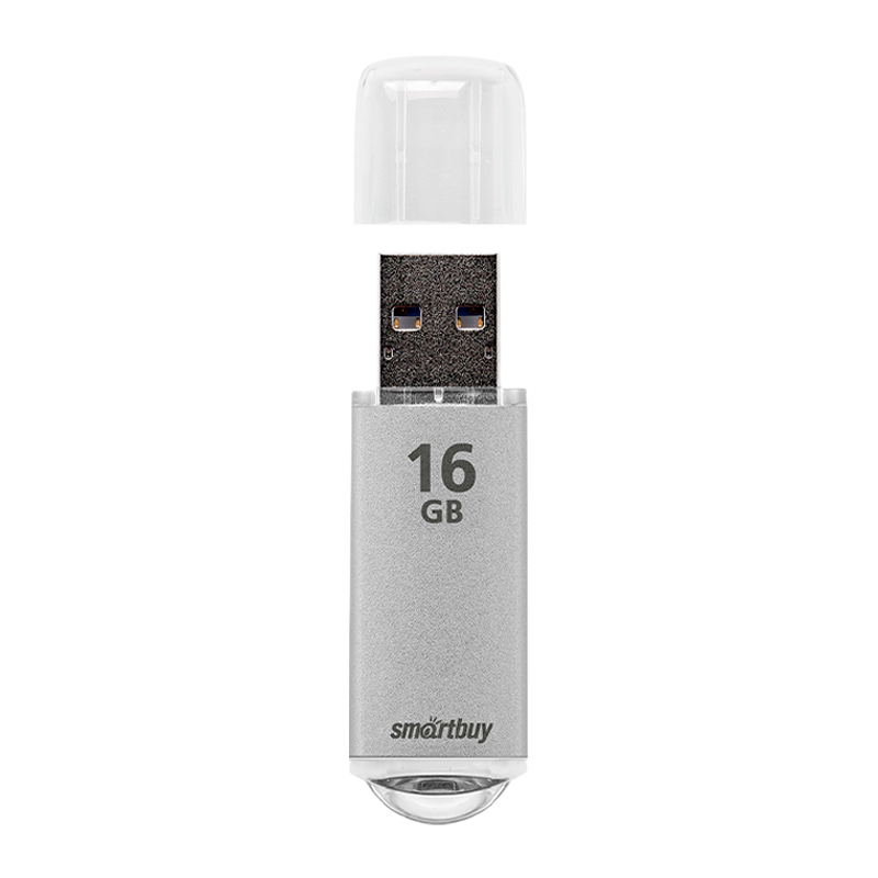 Флеш-накопитель Smartbuy V-Cut 16GB USB2.0 пластик серебряный