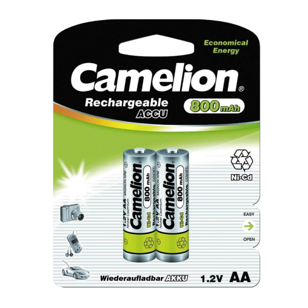 Аккумулятор бытовой Camelion HR6 AA BL2 NI-CD 800mAh (2/24/480)