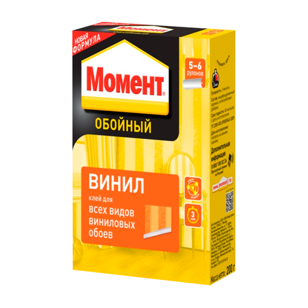 Клей Момент обойный 200г для виниловых обоев (1/25)