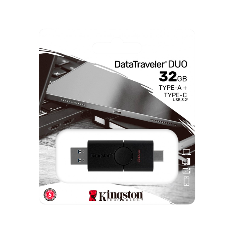 Флеш-накопитель Kingston DataTraveler Duo 32GB USB3.2 Type-C (m) пластик черный